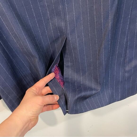 INDOCHINO Wool Reigate Stripe Navy Contrasting pink lining Blazer Jacket - Picture 11 of 13